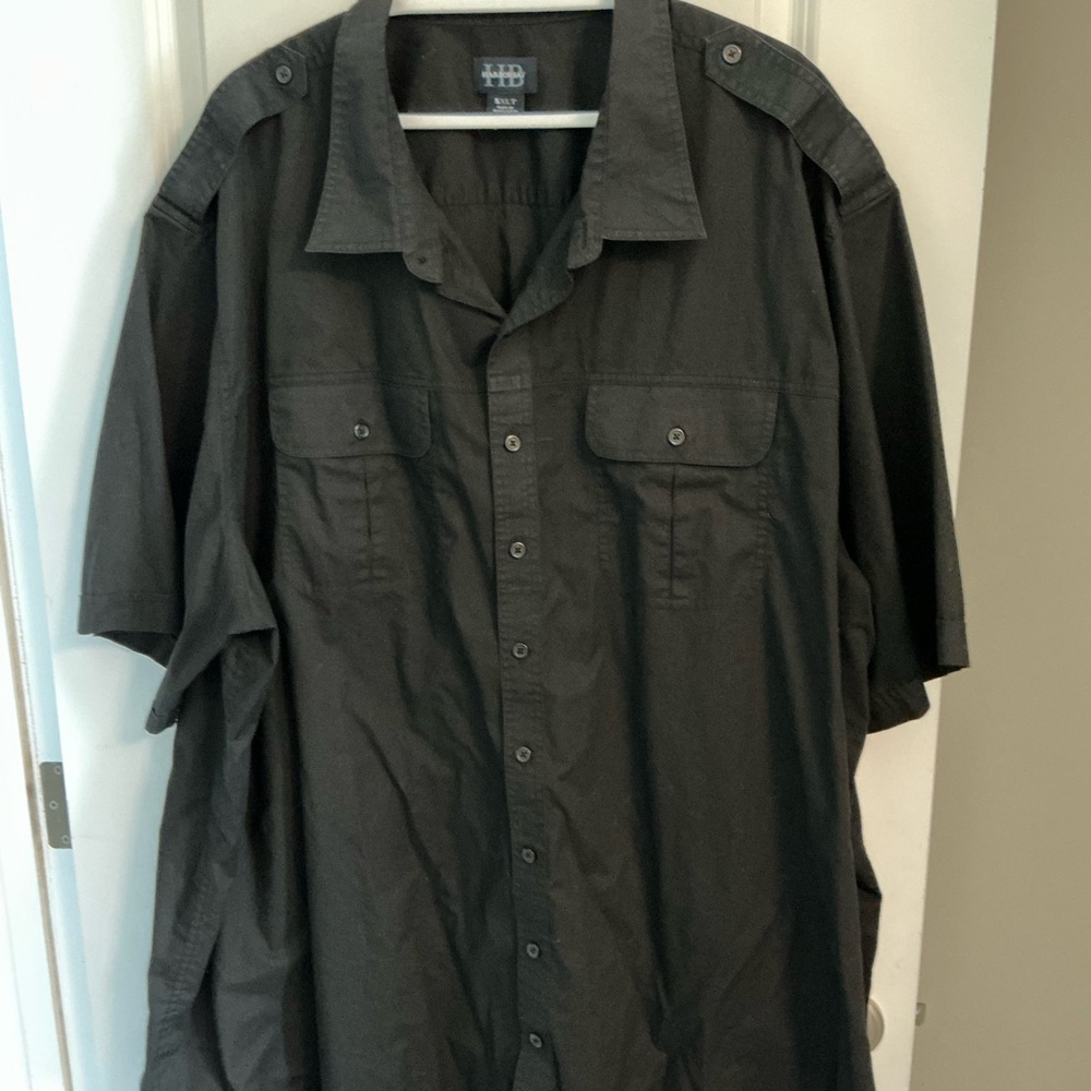Harbor Bay Men's Black Button-Down Shirt